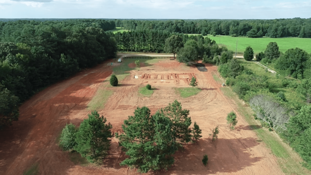 Aerial photo for land being excavated for new home